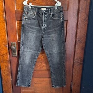 American Eagle Premium Women’s Straight Cropped Jeans Distressed Black